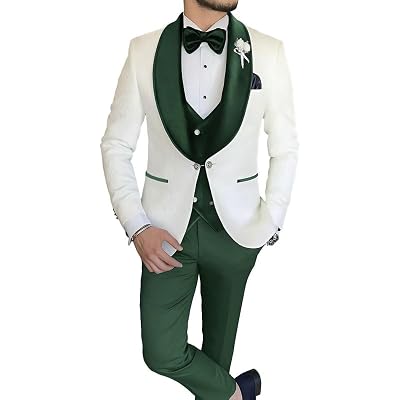Men 3 Piece Wedding Suit Jacquard Groom Tuxedos with Velvet Shawl Lapel Christmas Prom Party Outfits STXZ036