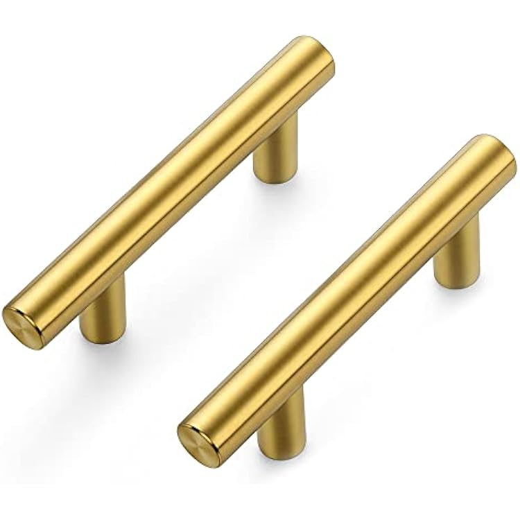 Ravinte Gold Cabinet Handles 5 Pack 2-12 inch Cabinet Pulls Brushed Brass Kitchen Cabinet Handles Modern Drawer Pulls Gold Hardware for Kitchen Cabinet