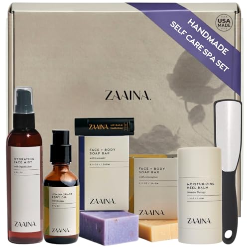 ZAAINA Wellness Spa Box - Relaxing Spa Gifts for Her, Mothers Day Gift Basket for Mom, Self Care Kit for Mom Wife Friend, Pampering Home Spa Gift Basket, Birthday Gifts for Women