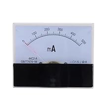 BIK 44C2 1mA 2mA 5mA 10mA 20mA 30mA 50mA 75mA 100mA 200mA 300mA 500mA DC Ammeter Analog Current Test Meter Mechanical Header Ammeter(1MA)