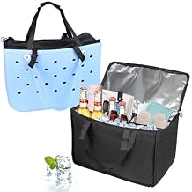 Insulated Cooler Insert fits Bogg Bag XL, Standalone Travel Cooler Bag with Velcro Carrying Handles, Waterproof Tote Organizer, Keeps Drinks Cold for Beach, Pool & Summer Picnic