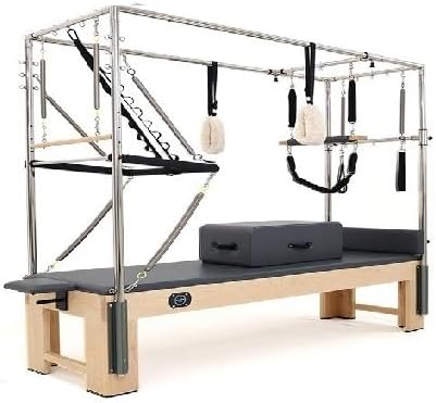 Foldable pilates reformer for Home Workouts Gym, reformer pilates machine with Jump Board, Additional 5 High Strength Alloy Springs and square box,Gray