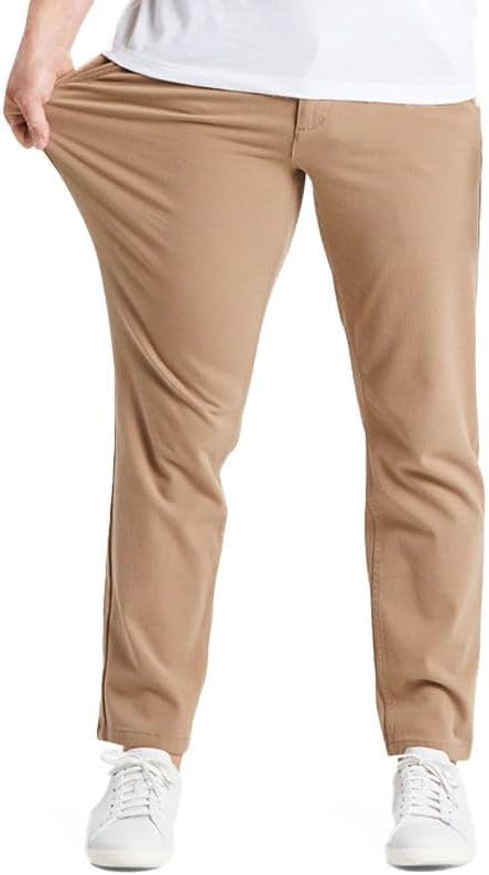 Mugsy Mens Chino Pants, Classic Fit, Stretch Khakis, Comfortable, Flexible, True to Size