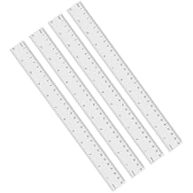 4 Pack Clear Plastic Ruler, Metric Rulers 30cm, 12 Inch Straight Ruler Bulk for Classroom, School, Office (4)