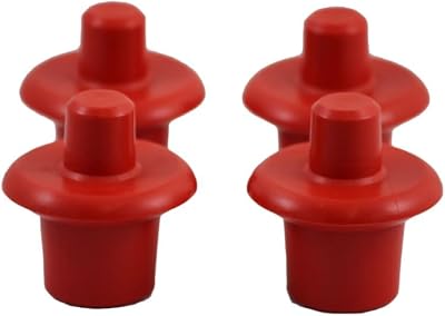 Melasty Milk Stopper for Cow and Goat Liner, Set of 4Pcs of Red Plugs for Milking Machine Inflations