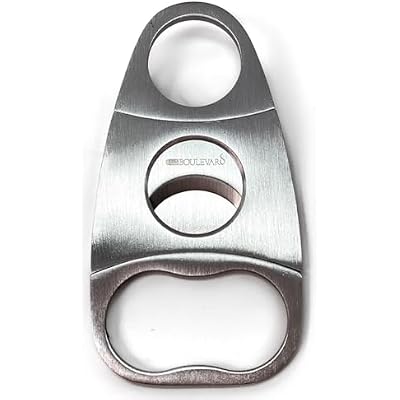 Cigar Cutter Stainless Steel Doble Blades 2 Fingers Handle Side