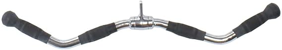 Power Systems Premium Revolving Curl Bar Accessory With 2 -Grip Options for Cable Machine Systems, Chrome (61970)