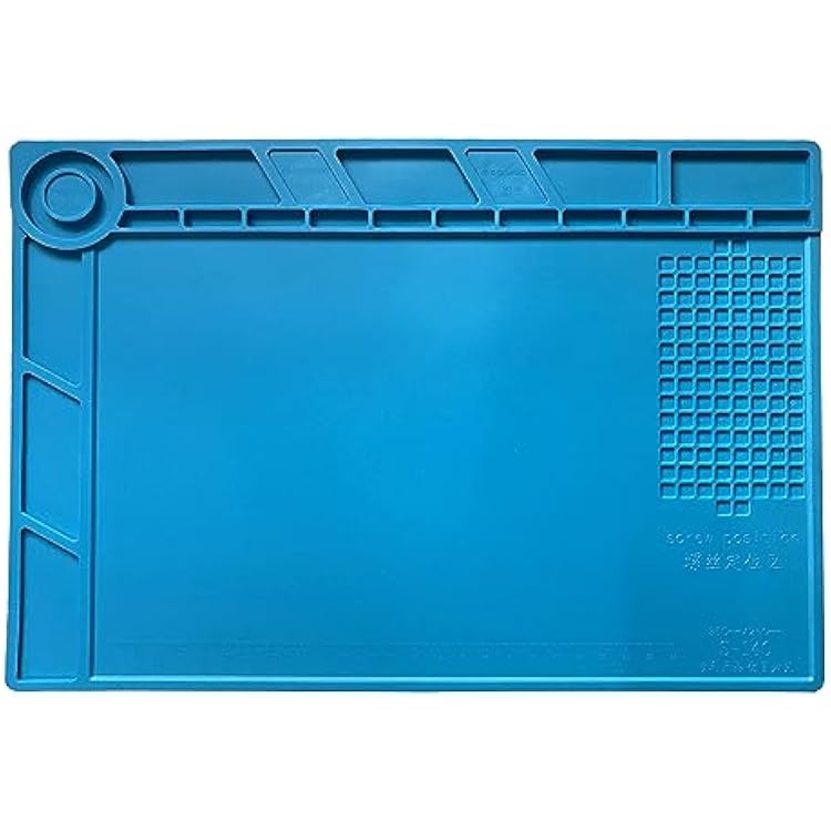 Magnetic Silicone Soldering Mat 13.8 x 9.8 inch Repair Work Pad for Solder Iron Workbench Protenction - Heat Resistant 932F