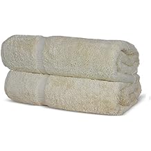 FTB Classic Bath Sheets Set 2 Piece 35X70 Inches Bath Sheets (Beige, 2 Bath Sheets)