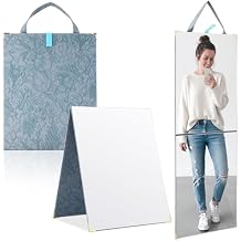 Hanging Travel Mirror with Handle 33.5X 13.4 Inch Vintage Flower Foldable Frameless Backstage Mirror for Travel Camping Dance Competition Home Fitness Spa Gift for Dancers