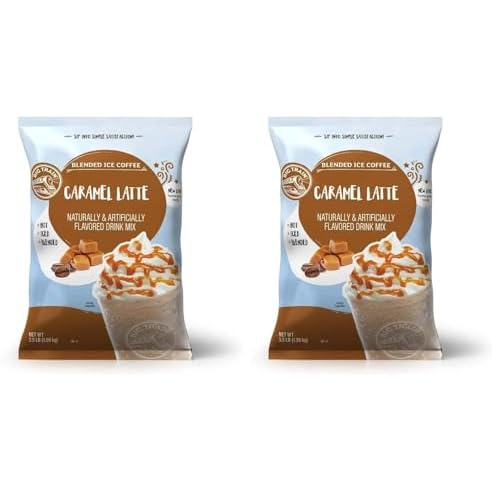 Big Train Blended Ice Coffees Caramel Latte 3.5 lb  56oz - Single Bag Pack of 2