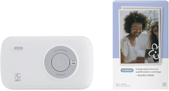 HPRT CP2100 Portable Photo Printer -Grey (2.1 x 3.4) Initial 10 Sheets & 20 Sheets Bundle