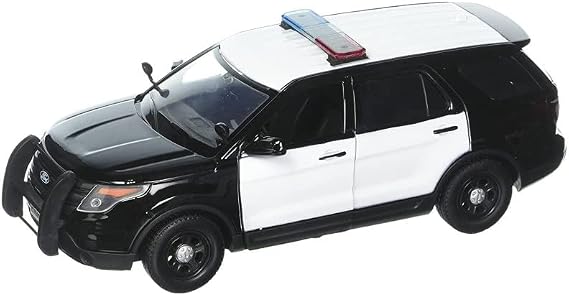 Motor Max 2015 Ford Unmarked Police Interceptor, Black/White 76958-1/24 Scale Diecast Car