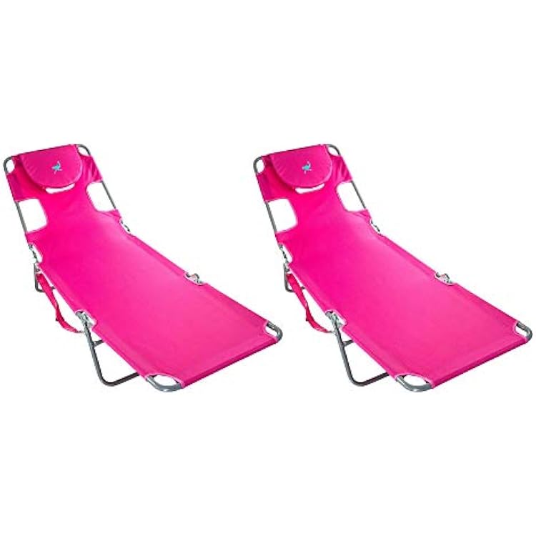 Ostrich Chaise Lounge Folding Portable Sunbathing Poolside Beach Chair 2 Pack