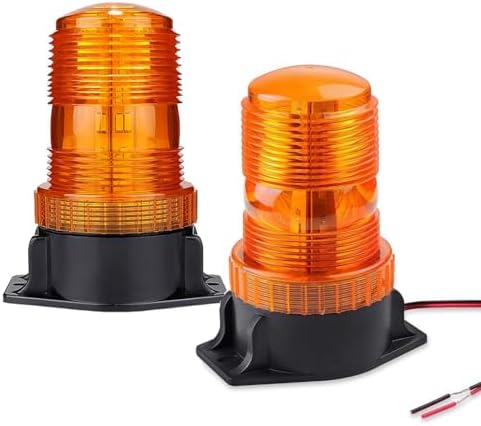 TOPKU 30 LEDs Amber Forklift Beacon Strobe Light, Ultra Visible Safety Warning Flashing Lights - Ideal for Forklifts, Golf Carts, Cars, Trucks & Tractors 2Pcs