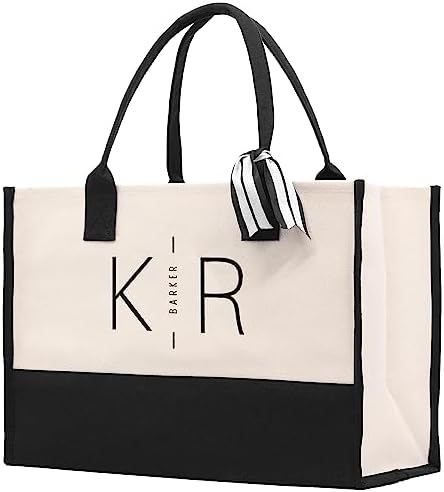VANESSA ROSELLA Initials and Last Name Customized Embroidered Tote Bag