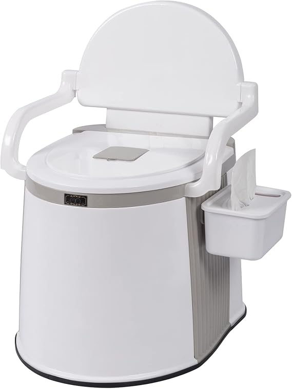 Portable Toilet | Indoor Outdoor Toilet w/Removable Paper Holder, Lightweight & Compact for Camping, Boat, Van