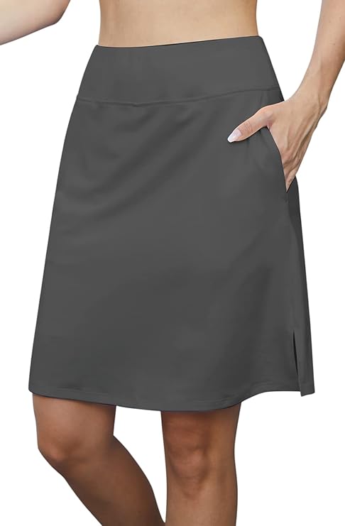 Hount Women's 20" Knee Length Golf Skorts Skirts Tennis Skirt Long Athletic Casual Sports Skirt with 4 Pockets