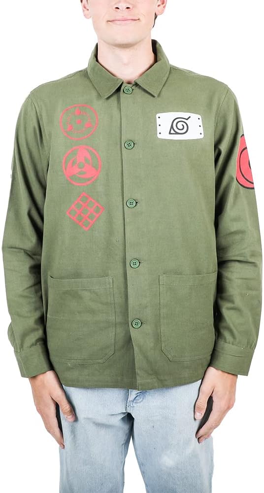 Bioworld Naruto Shippuden Kakashi Hatake Men's Olive Chore Jacket
