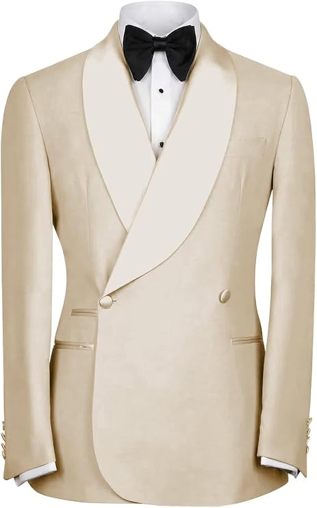 Mens Blazer Slim Fit Double Breasted Wedding Party Suit Jacket for Men
