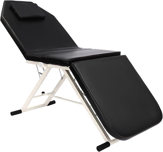 Portable Folding Massage Table, Beauty Chair Therapy Table Salon Couch Recliner, Lightweight Adjustable Height & Backrest Massage Bed, for Beauty Salon Tattoo Therapy Couch Bed