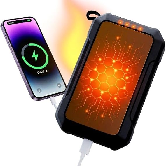 BlackboxMyCar Hand Warmer Power Bank With 10000mah Capacity - Handy Heater with Dual Purpose to Charge - Devices While Keeping Hands Warm - Hand Warmer with Power Bank for Cold Weather & On-The-Go Use