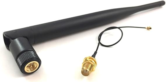 Replacement 2.4Ghz PS4 WiFi Bluetooth Antenna 2.4G 6dbi Wireless Router Omni Aerial with SMA Male Connector with SMA Female to UFL. iPx Pigtail Cable 1.13 15cm