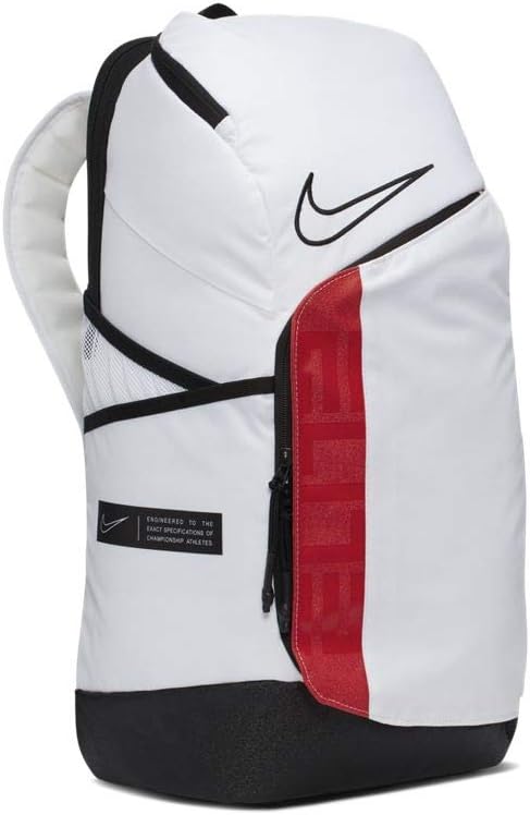 Nike Elite Pro Basketball Backpack BA6164 One Size, White/University Red/Black , One Size
