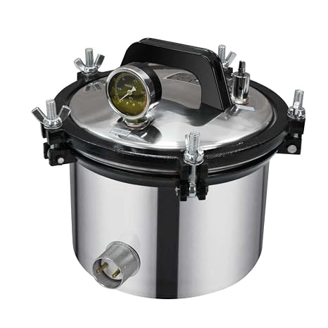 Autoclave High Pressure Steam Sterilizer 8/12/18/24L Small Sterilizer Stainless Steel Sterilizer Sterilizer for Laboratory Laboratory Clinic Home 8L