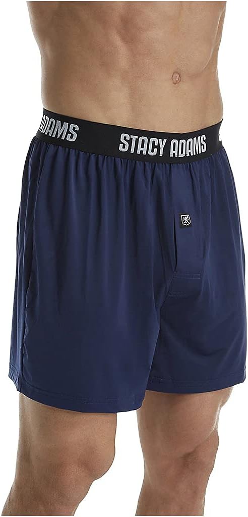 Stacy Adams Men's Boxer Short, Navy, XL