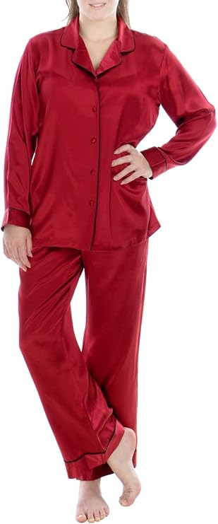OSCAR ROSSA Women's Luxury Mulberry Silk Sleepwear 100% Silk Pajamas Set