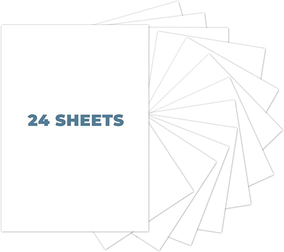 24 Sheets White Cardstock Paper 8.5 x 11, 85 lb230 gsm Card Stock Printer Paper for Cards Making, Office Printing, Cards for Wedding, Invitation, Business, Menus, Certificate, White