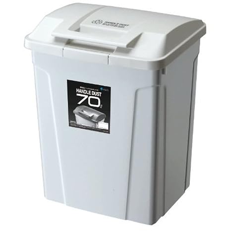 ASBEL A6727 Trash Can with Lid SP Handle, Securely Lock, 25.7 gal (70 L), Easy to Open and Close, White