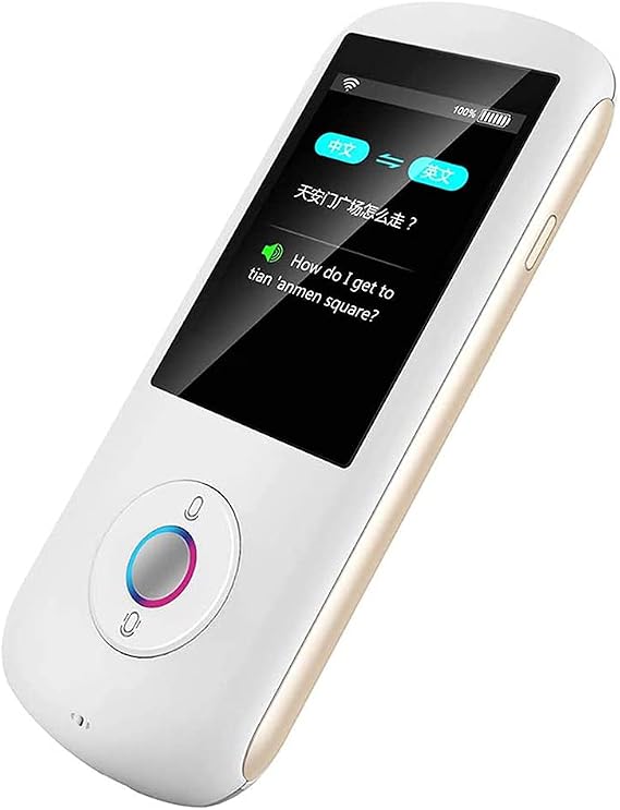Instant Translator Device Smart Language Translator Device Smart Language Voice 2.4 Inch Touch Screen 28 Languages WiFi Pocket Electronic Translators Learning,White