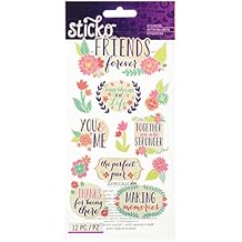 Sticko , Friends, 12 Stickers, Multicolor