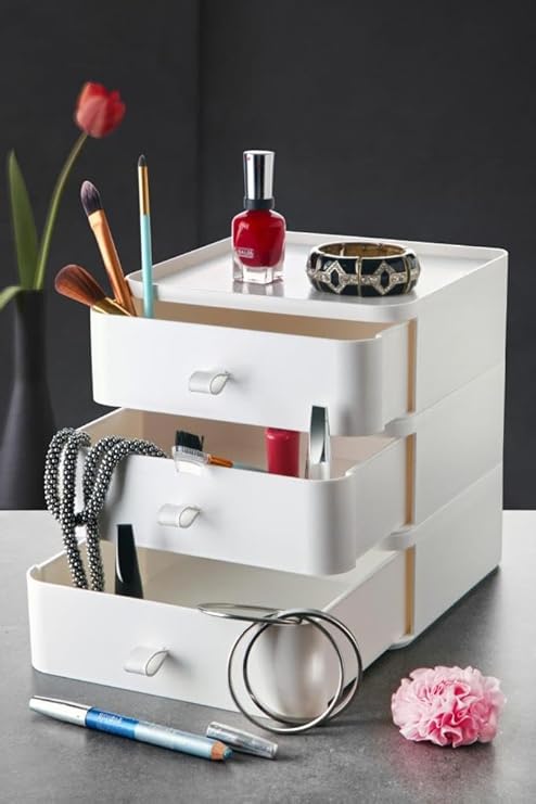 Mithra Life 3 Tiers White Makeup Jewelry Organizer MIT1064
