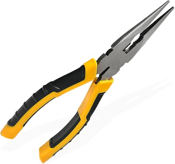 Needle Nose Pliers with Wire's Cutter - Long Nose pliers, Needlenose Pliers,Needle-nose Pliers, Needle Nose Plyers can Screw Loose Nuts and Wind/Cutter Wire's ect.(8.1 in)