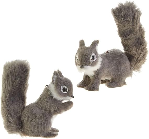 RAZ Imports 2020 Pinecone Lodge 6-Inch Squirrel Ornament, Assortment of 2