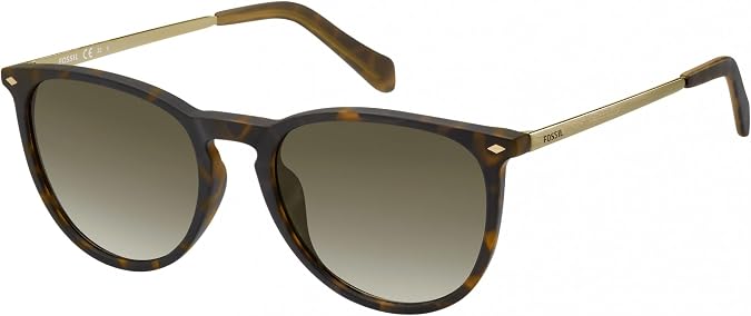 Fossil FOS3078s Round Sunglasses, Dark HAVANA, 53 mm