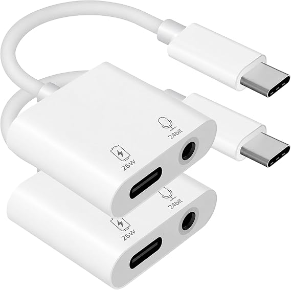Pro Headphone 3Amp Aux Adapter Compatible with Samsung SM-A730F Plus USB Type-C 3.5mm Audio & Hi-Power Charging Port (Charge While You Listen)