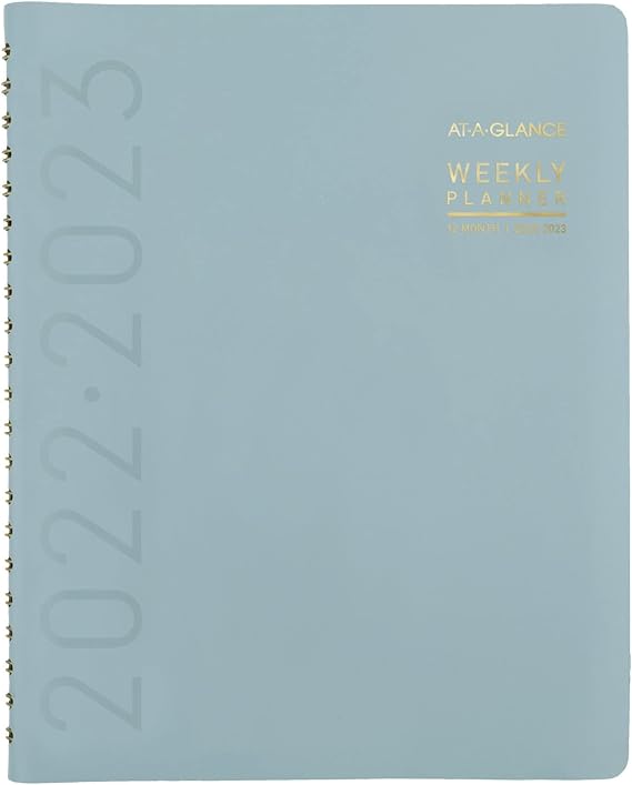 AT-A-GLANCE 2022-2023 Planner, Weekly & Monthly Academic, 8-1/4" x 11", Large, Contempo, Seaglass (70957X46)