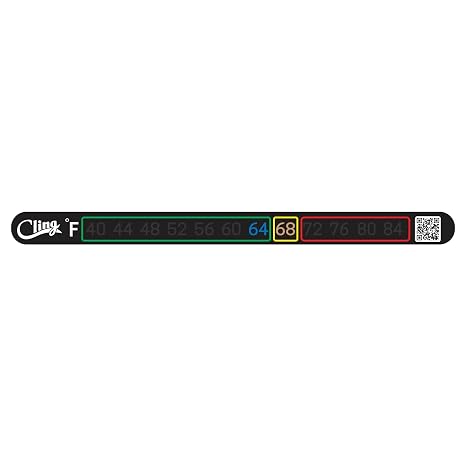 Temperature Tape - Stick on Fly Fishing Thermometer for Flat Surfaces - Highlight Safe and Unsafe temperatures for Trout with Color Coded Boxes (Fahrenheit)