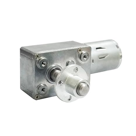 6v 12V 24V High Torque Low RPM dc Worm Gear Motor 8mm*33mm Output Screw Shaft with Screw Flange(2 RPM,DC 12 Volt)