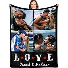 Yofair Ships Next Day, Custom Blanket with Picture Wedding Anniversary Valentines Day Gifts for Him Her Personalized Photo Blankets I Love You Couple Gift for Women Boyfriend Girlfriend Wife Husband