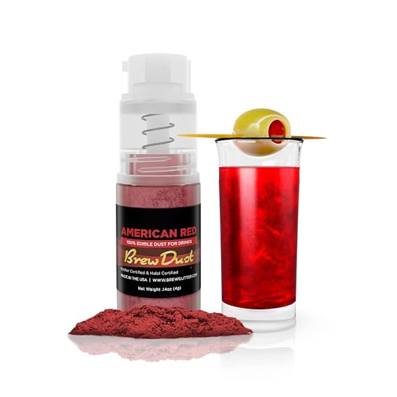 Brew Glitter American Red Brew Dust (1x 4g Pump) Edible Glitter Powder for Cocktails & Beverages