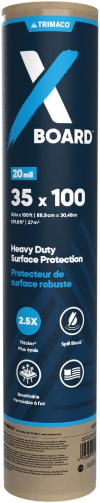 Trimaco X-Board Paint & Remodel, Lightweight Breathable Surface Protector, 1 roll, 35-inch x 100-feet