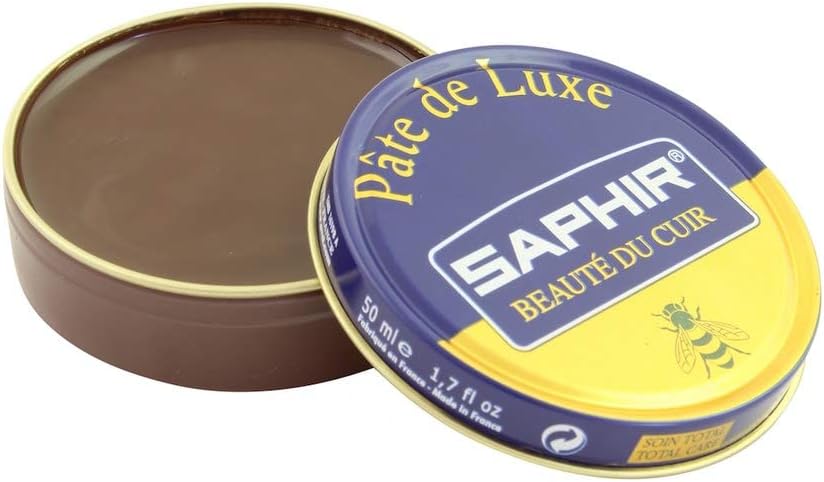 Saphir Beaute Du Cuir Pate De Luxe High Gloss Medium Brown Shoe Polish 50ml