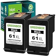 GREENBOX 61XL Black Ink Cartridges Combo Pack Replacement for HP 61 Ink for Envy 4500 5530 4502 Officejet 4630 4635 Deskjet 1000 1010 Printer, 2 Pack