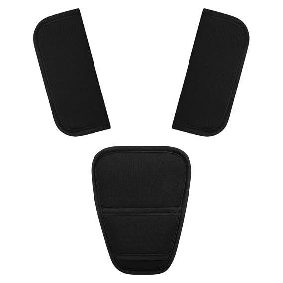 Accmor Car Seat Straps Shoulder Pads Suit for Baby Kids, Car Seat Strap Covers, Hip Support, Car Seat Strap Pads, Soft Seat Belt Covers for All Car Seats, Pushchair, Stroller, Black