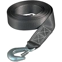Cajun Tie Downs Boat Winch Strap with Hook , 2", 5,000 lb, Galvanized Hook, Bolt Loop, Fits Any 2" Reel, Made in USA, 16 ft